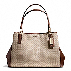 MADISON OP ART NEEDLEPOINT CAFE CARRYALL - f27902 - LIGHT GOLD/KHAKI/CHESTNUT