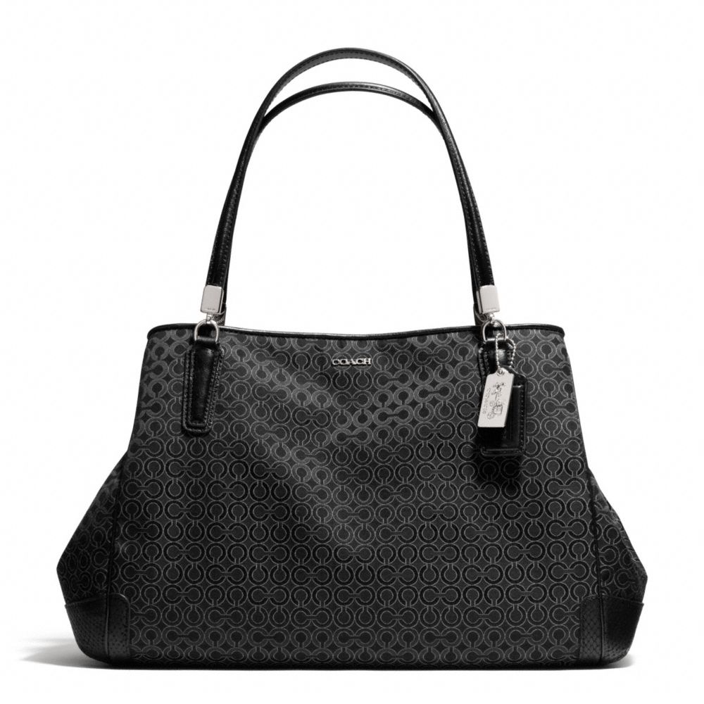 COACH MADISONOP ART PEARLESCENT CAFE CARRYALL - SILVER/BLACK - F27905