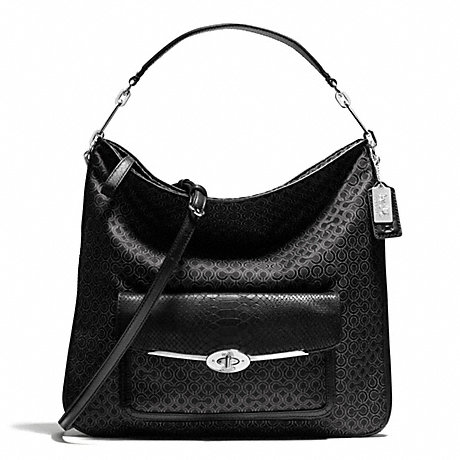 COACH MADISON OP ART PEARLESCENT HOBO - SILVER/BLACK - f27906