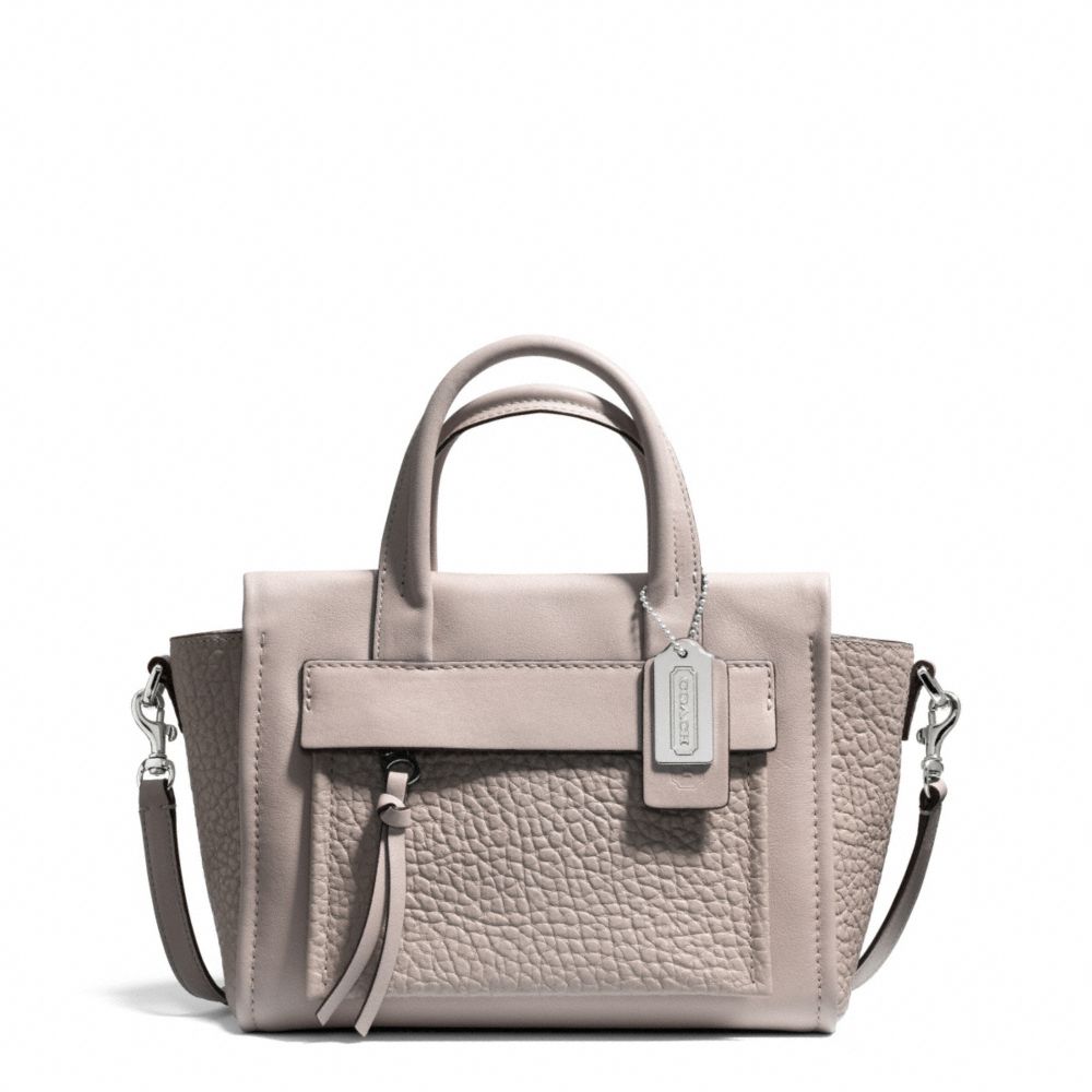 BLEECKER LEATHER MINI RILEY CARRYALL - COACH F27923 - SILVER/GREY BIRCH