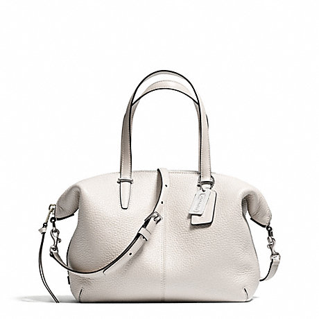 COACH BLEECKER PEBBLED LEATHER SMALL COOPER SATCHEL - SILVER/PARCHMENT - f27926
