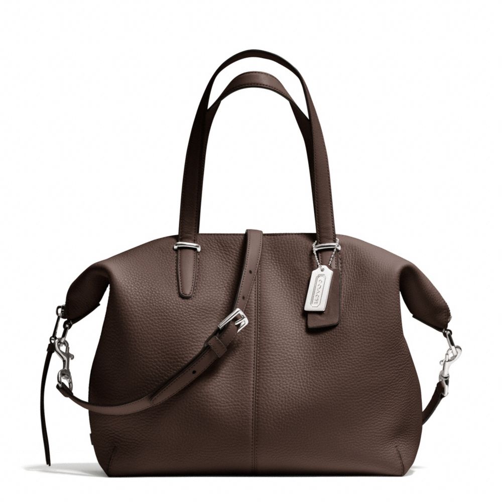 COACH BLEECKER PEBBLED LEATHER COOPER SATCHEL - SILVER/MIDNIGHT OAK - F27930