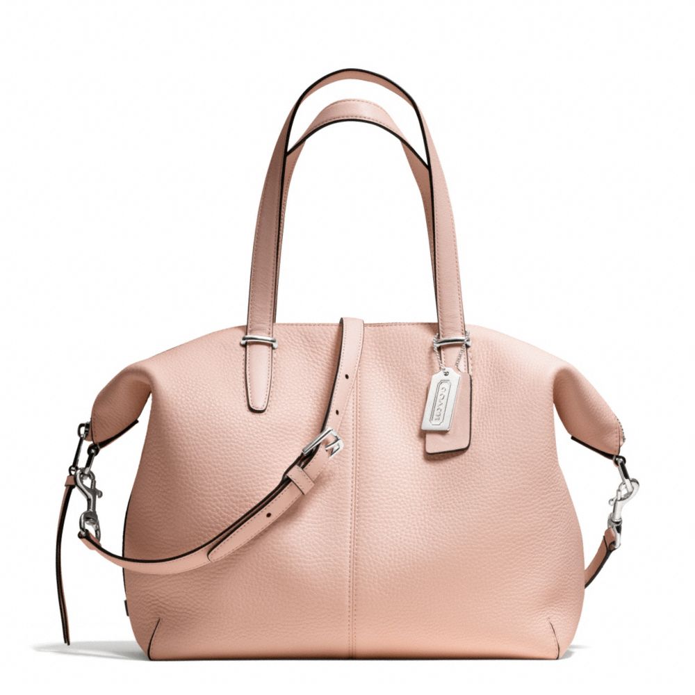 BLEECKER PEBBLED LEATHER COOPER SATCHEL - COACH f27930 - SILVER/PEACH ROSE