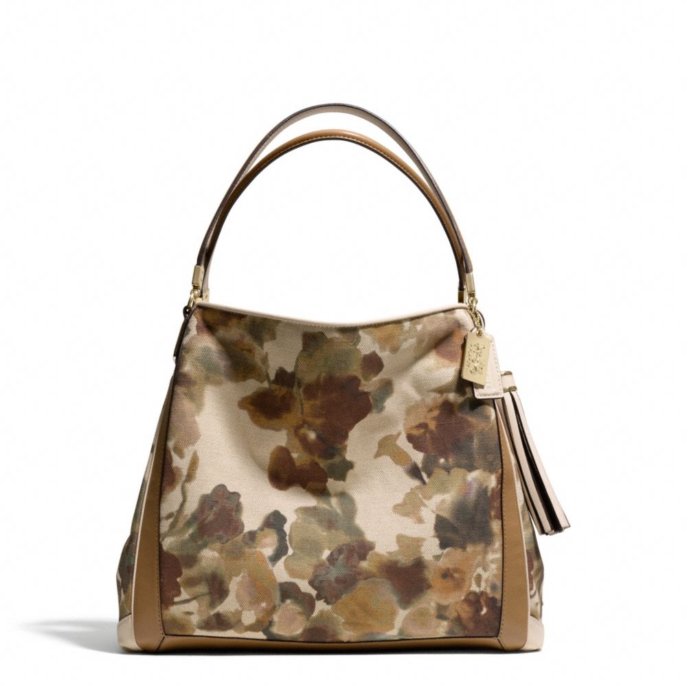 COACH MADISON CAMO PRINT FABRIC SMALL PHOEBE SHOULDER BAG - LIGHT GOLD/MULTICOLOR - F28019