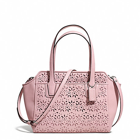 COACH TAYLOR EYELET LEATHER BETTE MINI TOTE CROSSBODY - SILVER/PINK TULLE - f28081