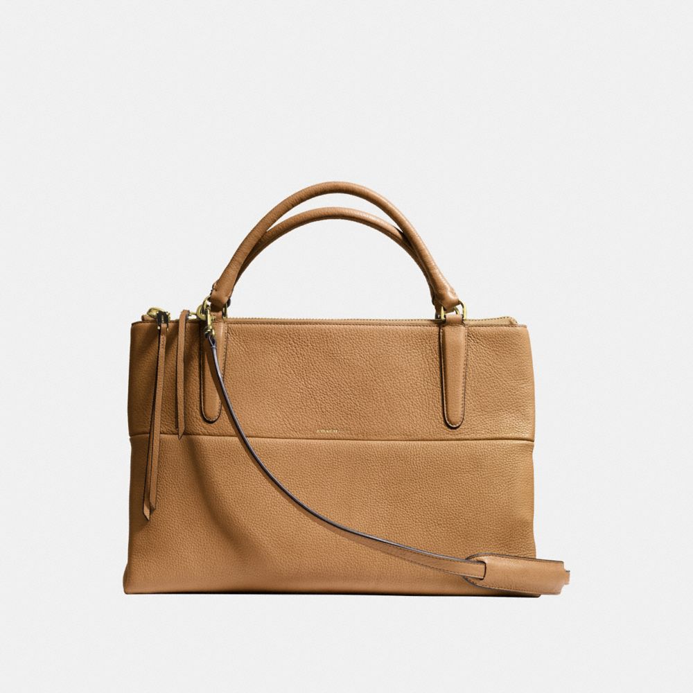 THE BOROUGH BAG IN PEBBLE LEATHER - COACH f28160 -  GOLD/CAMEL