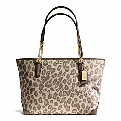 COACH MADISON  EAST/WEST TOTE IN OCELOT JACQUARD - LIGHT GOLD/CHESTNUT - F28364
