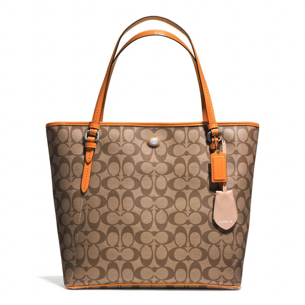 COACH PEYTON SIGNATURE ZIP TOP TOTE - SVB10 - F28365