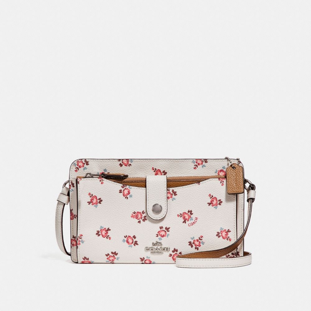 COACH NOA POP-UP MESSENGER WITH FLORAL BLOOM PRINT - CHALK FLORAL BLOOM/SILVER - F28418