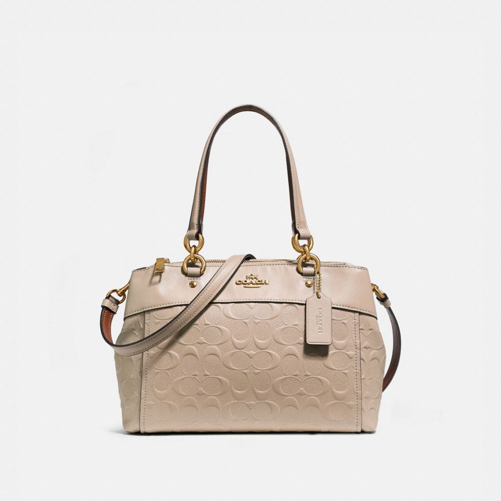 COACH MINI BROOKE CARRYALL IN SIGNATURE LEATHER - NUDE PINK/LIGHT GOLD - F28472