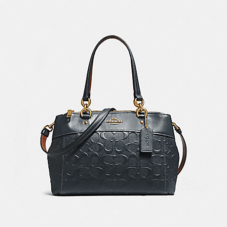 COACH MINI BROOKE CARRYALL IN SIGNATURE LEATHER - MIDNIGHT/LIGHT GOLD - f28472