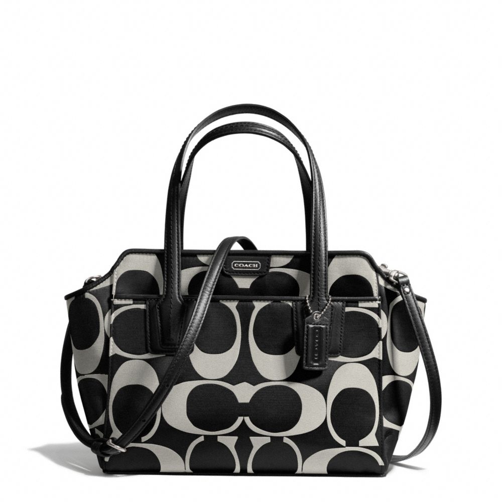 TAYLOR SIGNATURE BETTE MINI TOTE CROSSBODY - COACH f28641 - SILVER/BLACK/WHITE/BLACK