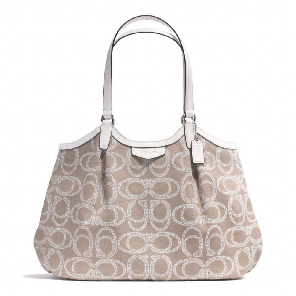 Signature Stripe Rope Print Shoulder Bag Coach F28926 SILVER/NATURAL