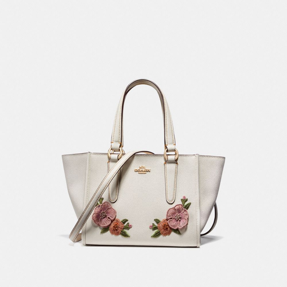 COACH CROSBY CARRYALL 21 WITH HAWAIIAN FLORAL EMBROIDERY - CHALK MULTI/IMITATION GOLD - F28940