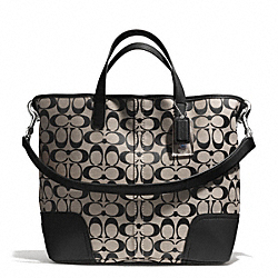 COACH HADLEY SIGNATURE DUFFLE - SILVER/BLACK/WHITE/BLACK - F28981