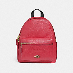 COACH MINI CHARLIE BACKPACK - TRUE RED/light gold - F28995