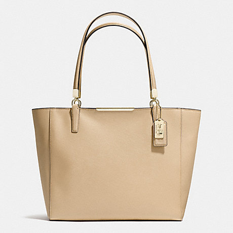COACH MADISON SAFFIANO LEATHER EAST/WEST TOTE -  LIGHT GOLD/TAN - f29002
