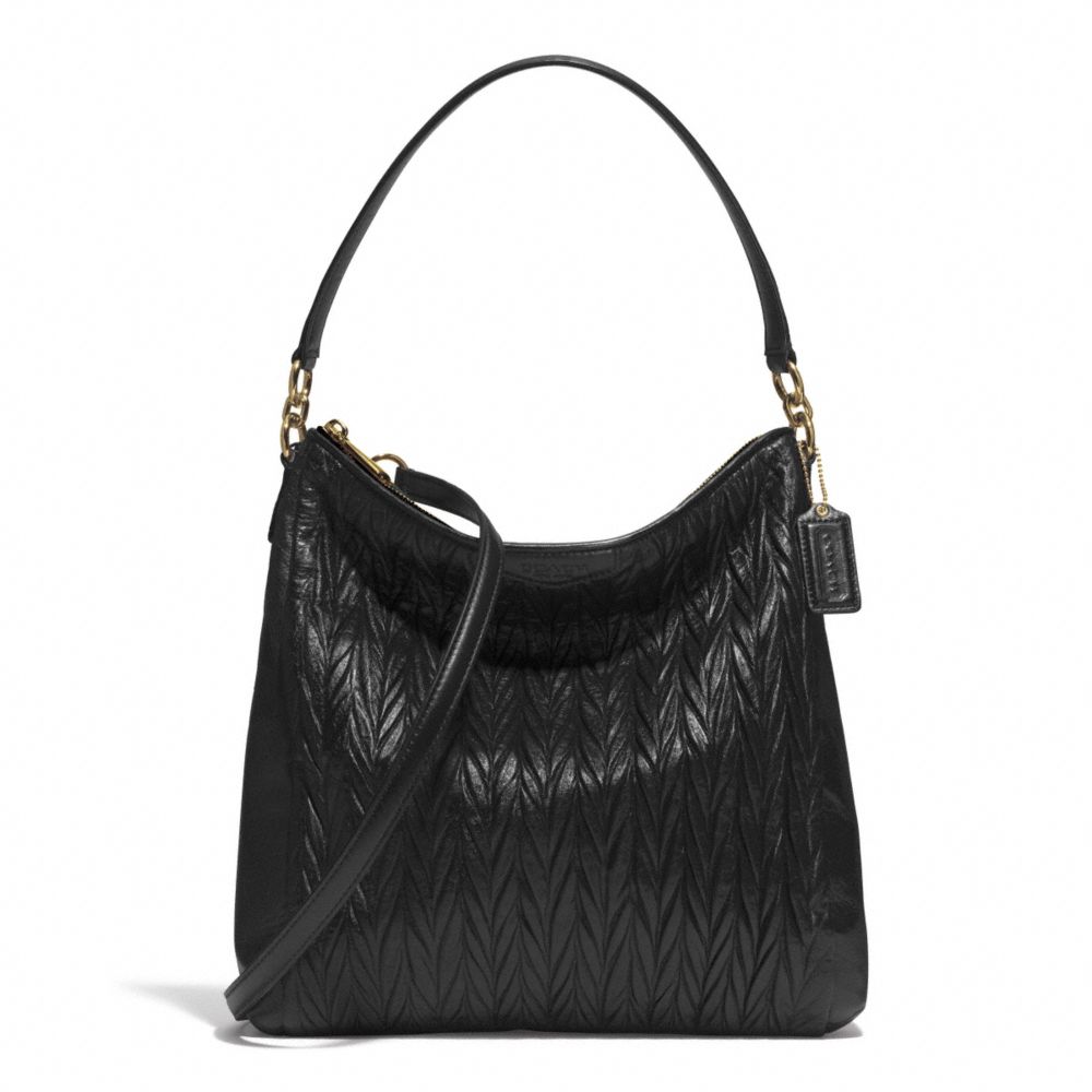 COACH GATHERED CONVERTIBLE HOBO - BRASS/BLACK - F29167