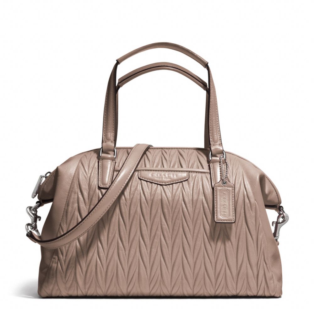 GATHERED LEATHER SATCHEL - COACH f29284 - SILVER/PUTTY