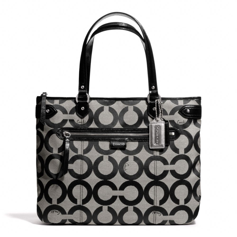 COACH DAISY OP ART EMMA TOTE - SILVER/BLACK/WHITE - F29305