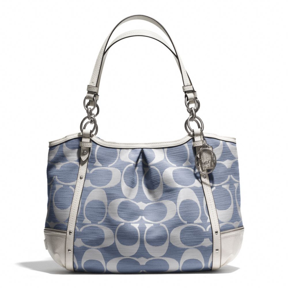 COACH ALEXANDRA CHAIN SHANTUNG TOTE - SILVER/COBALT/CHALK - F29321