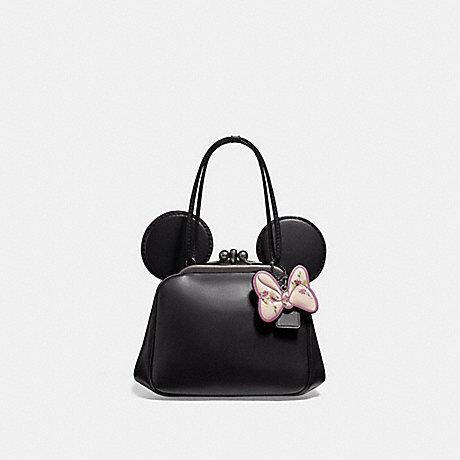 COACH KISSLOCK BAG WITH MINNIE MOUSE EARS - ANTIQUE NICKEL/BLACK - f29349