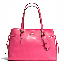 PEYTON SAFFIANO LEATHER DRAWSTRING CARRYALL - COACH f29362 - BRASS/POMEGRANATE