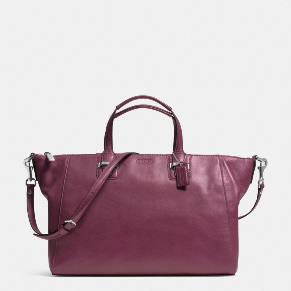 TAYLOR ELISE LEATHER ZIP SATCHEL - COACH f29364 -  SILVER/PLUM