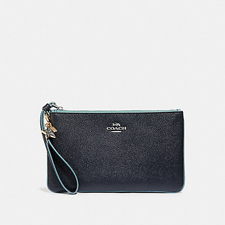 COACH LARGE WRISTLET WITH CHARMS - MIDNIGHT NAVY/SILVER - F29398