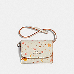 COACH CARD POUCH WITH CONSTELLATION PRINT - Chalk Multi/BLACK ANTIQUE NICKEL - F29408