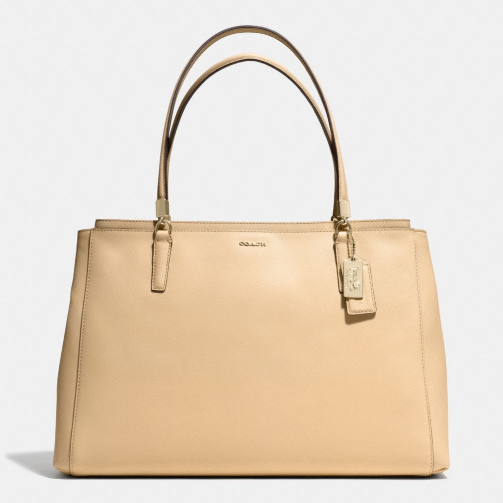 COACH MADISON SAFFIANO LARGE CHRISTIE CARRYALL - LIGHT GOLD/TAN - F29430