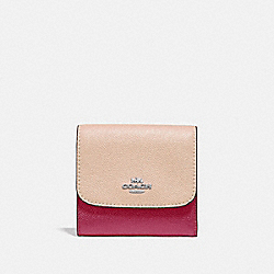 COACH SMALL WALLET IN COLORBLOCK - SILVER/PINK MULTI - F29450