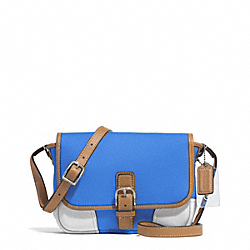 COACH HADLEY TWILL FIELD BAG - SILVER/BRILLIANT BLUE - F29762