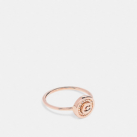 COACH PAVE PENDANT RING - ROSEGOLD - f29829