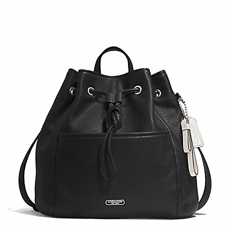 COACH PARK LEATHER DRAWSTRING BACKPACK - SILVER/BLACK - f29895