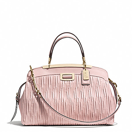 COACH MADISON GATHERED LEATHER ANDIE SATCHEL - LIGHT GOLD/NEUTRAL PINK - f30085