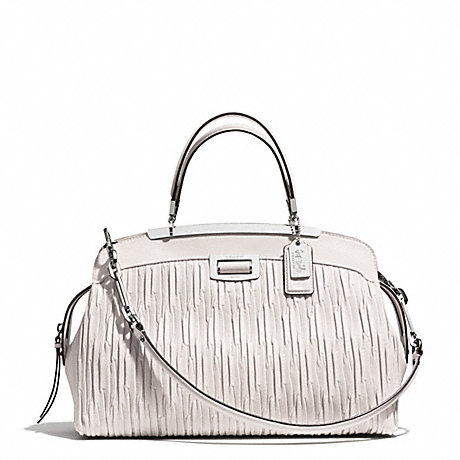 COACH MADISON GATHERED LEATHER ANDIE SATCHEL - SILVER/PARCHMENT - f30085