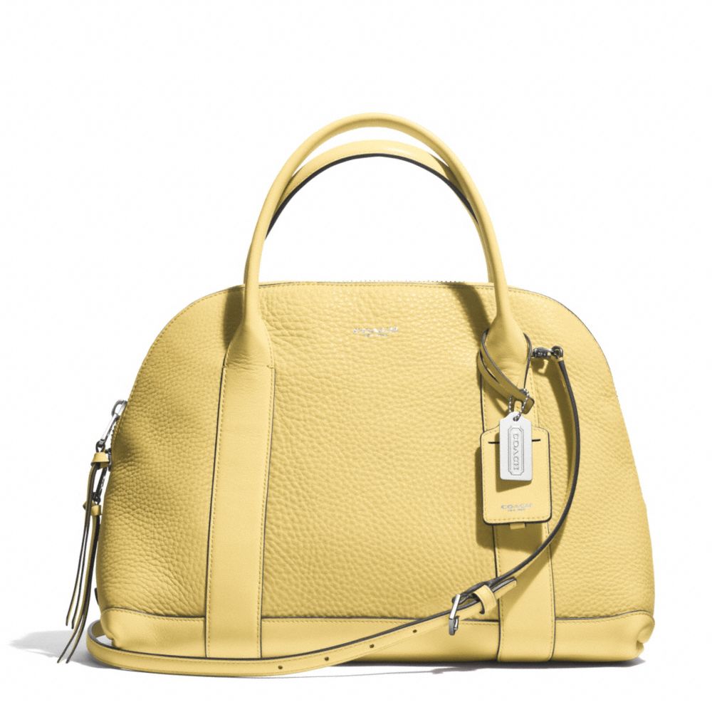 COACH BLEECKER PEBBLED PRESTON SATCHEL - SILVER/PALE LEMON - F30144