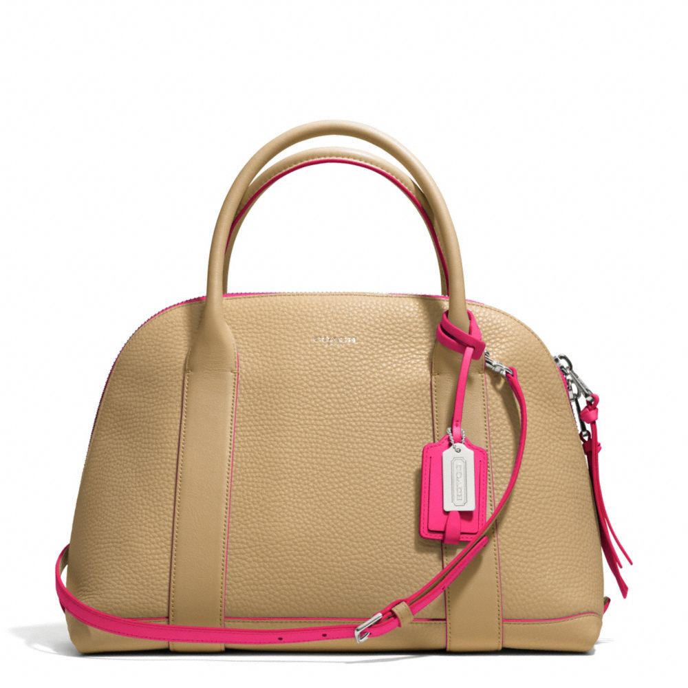 COACH BLEECKER EDGEPAINT LEATHER PRESTON SATCHEL - SILVER/CAMEL/PINK RUBY - F30165