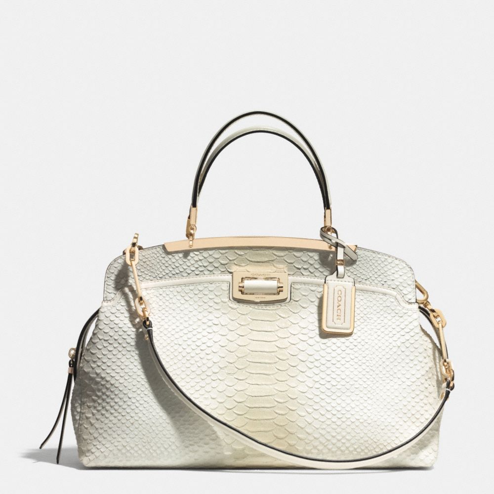 MADISON PINNACLE ANDIE SHOULDER BAG IN PYTHON EMBOSSED DEGRADE LEATHER - COACH f30235 -  LIGHT GOLD/WHITE IVORY