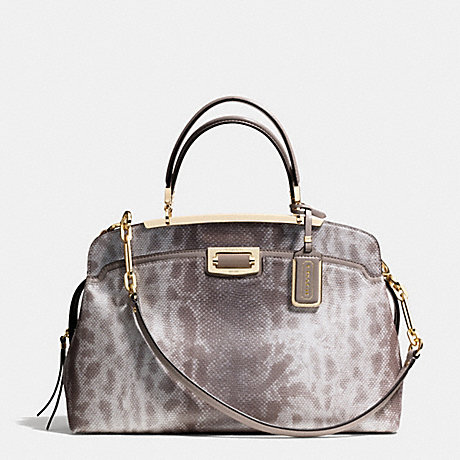 COACH MADISON PINNACLE ANDIE IN SPOTTED LIZARD EMBOSSED LEATHER -  LIGHT GOLD/SILVER - f30237