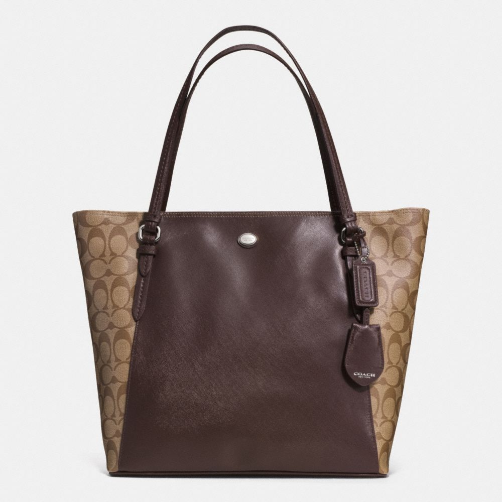 PEYTON COATED CANVAS SAFFIANO TOTE