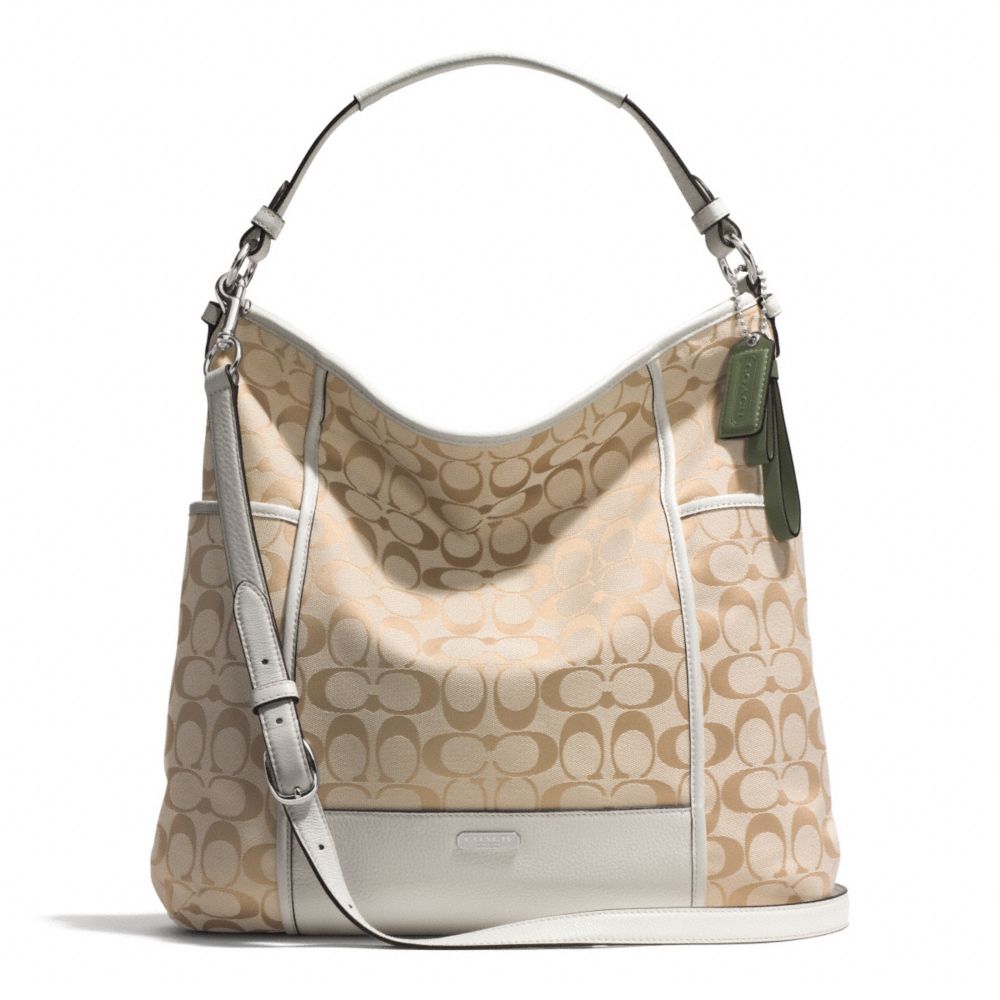 PARK SIGNATURE HOBO - COACH f30341 - SILVER/LIGHT KHAKI/PARCHMENT