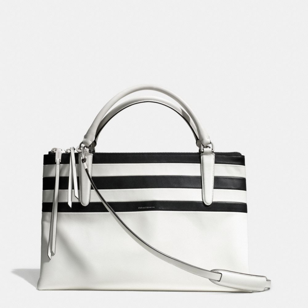 THE BAR STRIPE BOROUGH BAG - COACH f30354 - UE/IVORY MULTICOLOR