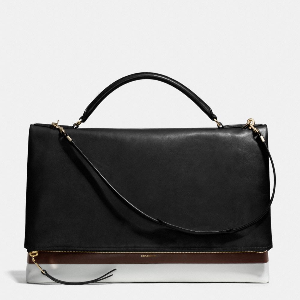 THE BAR STRIPE LARGE URBANE BAG - COACH f30360 - GOLD/BLACK MULTI