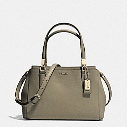 COACH MADISON SAFFIANO LEATHER MINI CHRISTIE CARRYALL - LIGHT GOLD/OLIGHT GOLDVE GREY - F30402