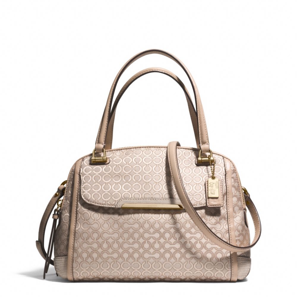 MADISON  OP ART PEARLESCENT SMALL GEORGIE SATCHEL - COACH f30406 - LIGHT GOLD/KHAKI