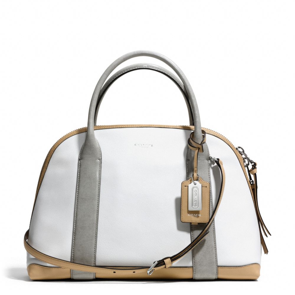 BLEECKER MIXED MEDIA PRESTON SATCHEL - COACH f30485 - SILVER/WHITE MULTICOLOR