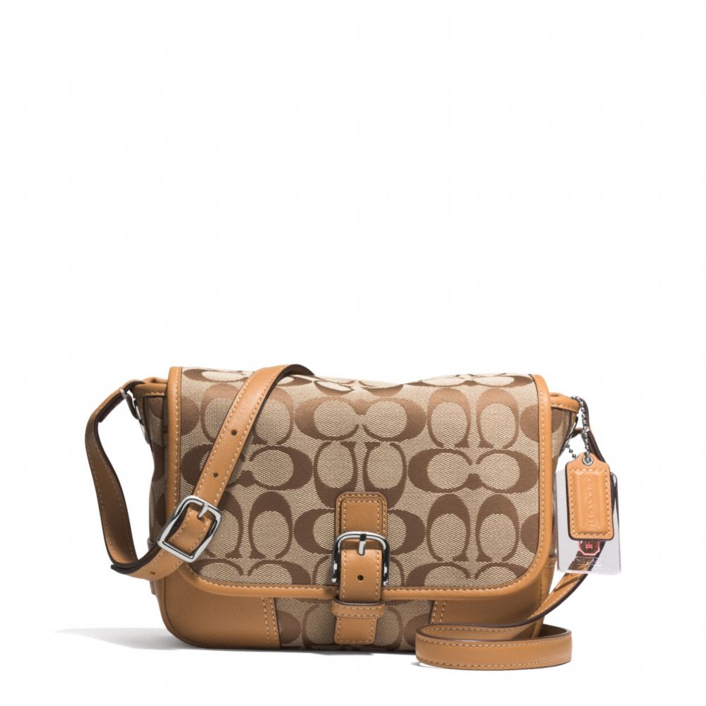 HADLEY SIGNATURE FIELD BAG - COACH f30601 - SILVER/KHAKI/NATURAL