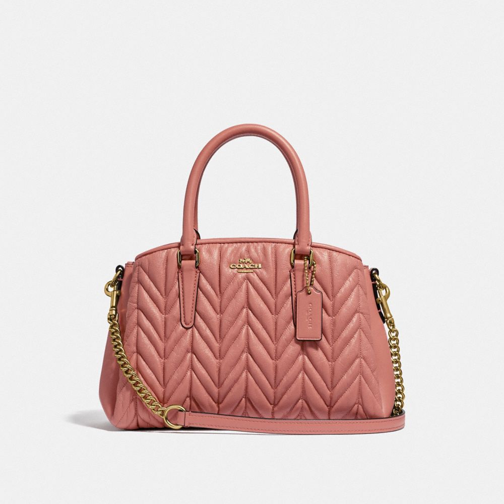 COACH MINI SAGE CARRYALL WITH QUILTING - MELON/LIGHT GOLD - F30650